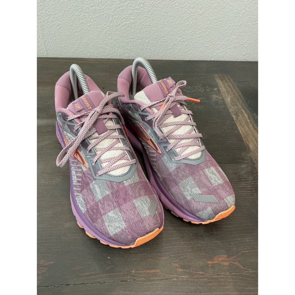 Brooks Ghost 12 Plaid Purple Gray Women's Running Shoes Plaidocalypse Size 8